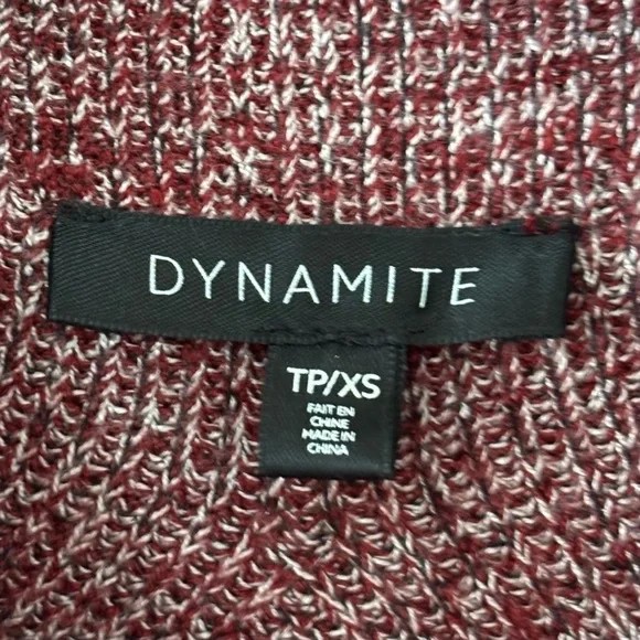 DYNAMITE| Chic Sleeveless Mock Neck Knit Sweater Dress in Heathered Wine Sz XS - Picture 3 of 7